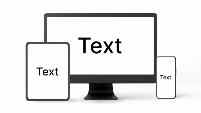 Device Trio Mockup with Text