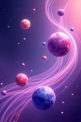 Fototapeta premium Vibrant Abstract Space Scene with Colorful Planets