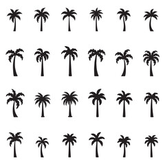 Fototapeta premium Collection of Simple Palm Tree Silhouettes