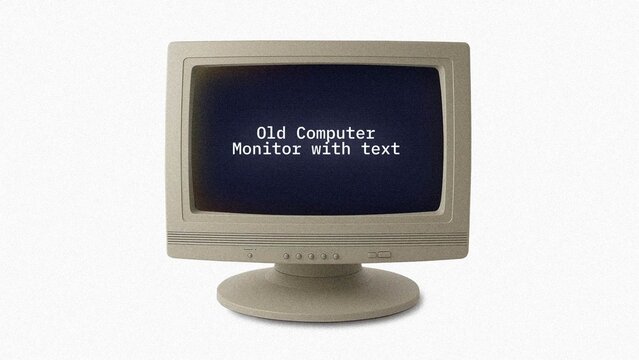Old Computer Monitor with Text