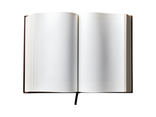 Blank open book isolated on transparent background