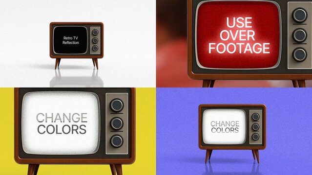 Retro TV with Reflection with Text