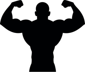 Bodybuilder Silhouette – High-Quality Vector for Fitness, Gym, Workout, and Muscle Training Designs