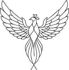 Brushstroke Phoenix Tattoo with Artistic Bold Lines and Ink Feel