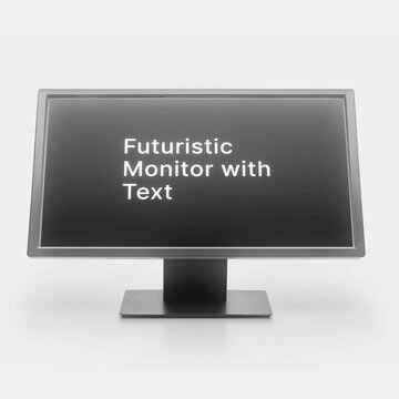 Square Futuristic Monitor with Text