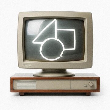 Square Retro Monitor with Media Replacement