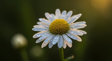 Obraz premium Daisy with Water Droplets
