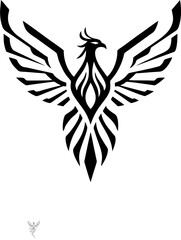Fototapeta premium Single Line Phoenix Tattoo with Elegant Modern Flowing Shape
