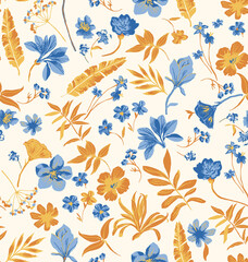 seamless background with beautiful flowers