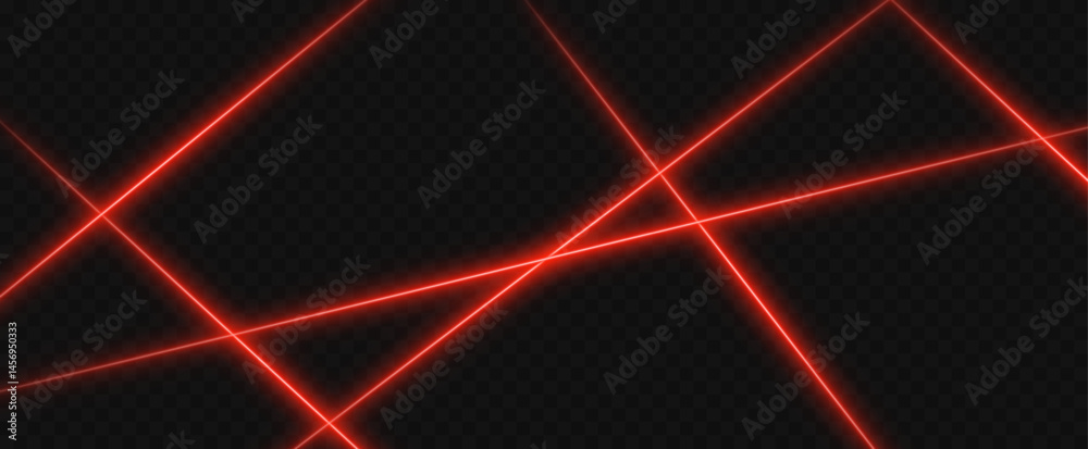 Canvas Prints intersecting red horizontal laser streak with soft glow and lens flare. bright radiant line on black