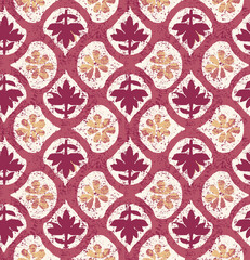 seamless pattern with floral  geometric elements