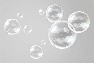 PNG A group of transparent bubbles floating background spheres image.