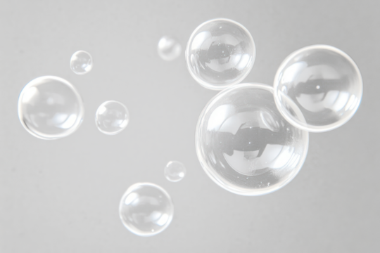 PNG A group of transparent bubbles floating background spheres image.