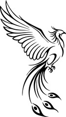 Infinity Phoenix Tattoo with Elegant Continuous Line Design