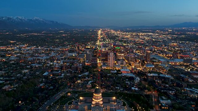 Aerial shot of the Salt Lake City Capital Building