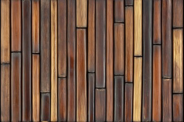 Dark Brown Bamboo Wood Texture Background Seamless Pattern