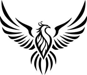 Dotwork Minimalist Phoenix Tattoo with Subtle Shading Detail