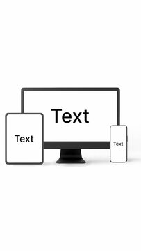 Vertical Device Trio Mockup with Text