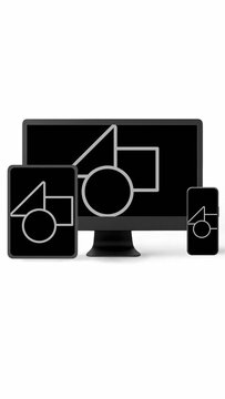 Vertical Device Trio Mockup with Media Placement