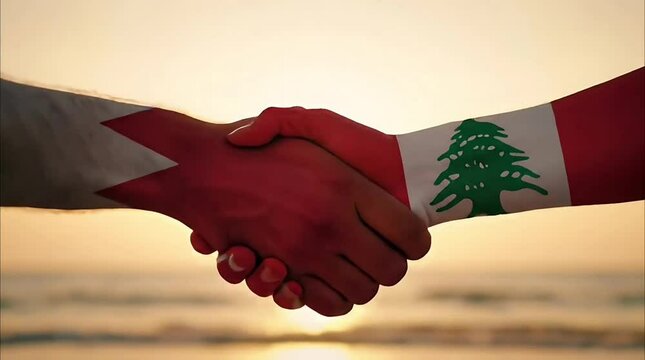 Bahrain Lebanon East West Arab Unity Flags