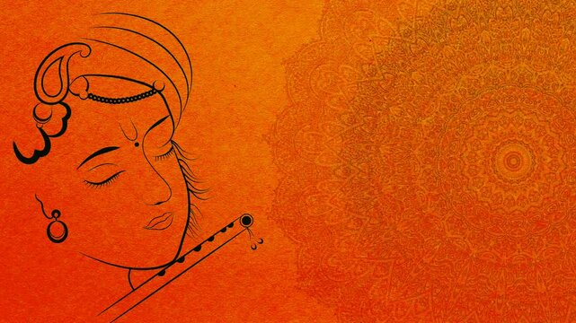hindu god krishna background animation