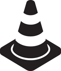 Traffic cone silhouette vector illustration, Traffic cone icon