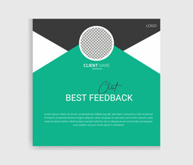 Elegant client testimonial design tamplate stylish and modern with minimal presentation