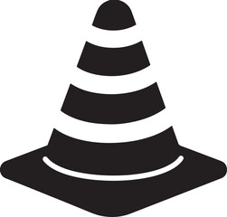 Traffic cone silhouette vector illustration, Traffic cone icon