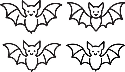 Vector cartoon illustration of cute bat