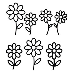 Set of vector daisy flowers