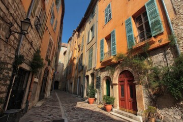 Fototapeta premium Charming Historic Architecture of Old Town Grasse, Provence, France: A Glimpse of European Heritage