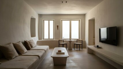 modern living room with fireplace