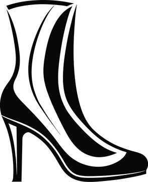 black high heel boot silhouette clip art preview