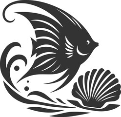 Angelfish vector silhouette