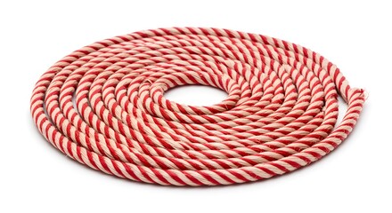 Pink striped decorative cord coil