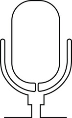 Microphone outline elegance minimalist one-line art drawing. 