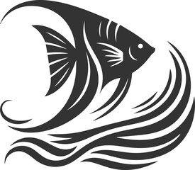 Angelfish vector silhouette