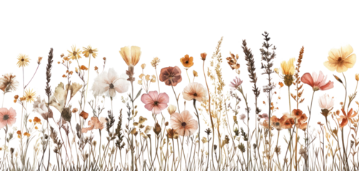 PNG Dried flowers and dried grass illustration watercolor background.