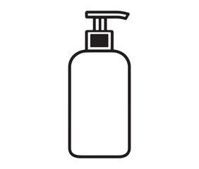 Fototapeta premium Spray bottle silhouette. Cosmetic dispenser bottle icons. Minimalist pump bottle illustrations.