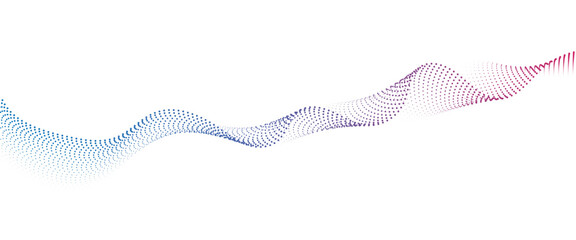 Flowing Dot Wave halftone gradient pattern on transparent background	
