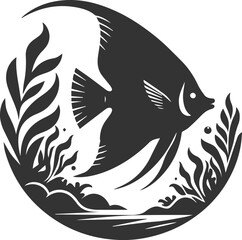 Angelfish vector silhouette