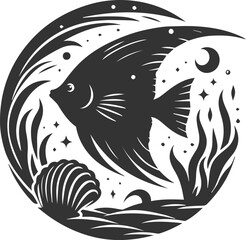 Angelfish vector silhouette
