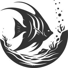 Angelfish vector silhouette
