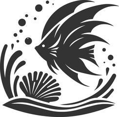 Angelfish vector silhouette