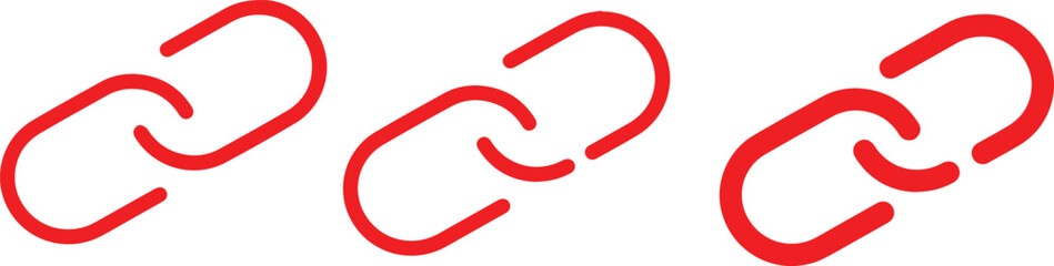 chain links, minimalist design, simple geometric shapes, repeating pattern, bold crimson color, flat illustration style, clean lines,