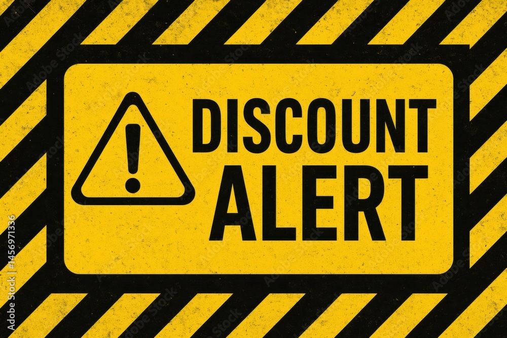 Aufkleber attention shoppers, limited time discount alert encourages immediate action to seize savings on sele