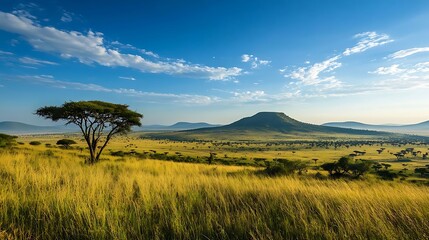 African savanna sunrise landscape. (1)