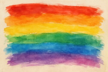 Obraz premium Vibrant watercolor rainbow on textured paper background for creative designs