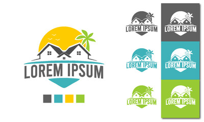 Logo Beach Real Estate Editable Text 