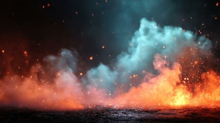 Obraz premium Abstract Fire and Smoke Background Illustration
